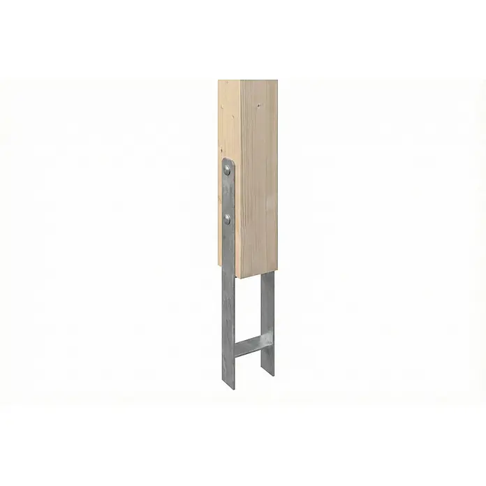 SKAN HOLZ Terrassenüberdachung Sanremo - B x T: 434 x 350 cm, Natur, Polycarbonat, Transparent - Heller Holzpfosten in verzinktem H-Anker.