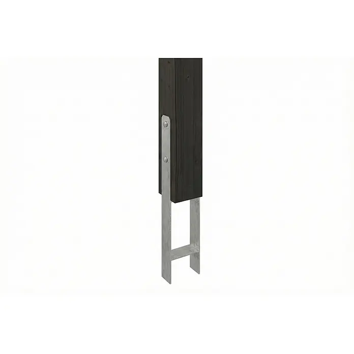 SKAN HOLZ Terrassenüberdachung Siena - B x T: 648 x 250 cm, Anthrazit, Polycarbonat, Transparent - Dunkler Holzpfosten mit feuerverzinktem H-Pfostenanker und Schrauben.