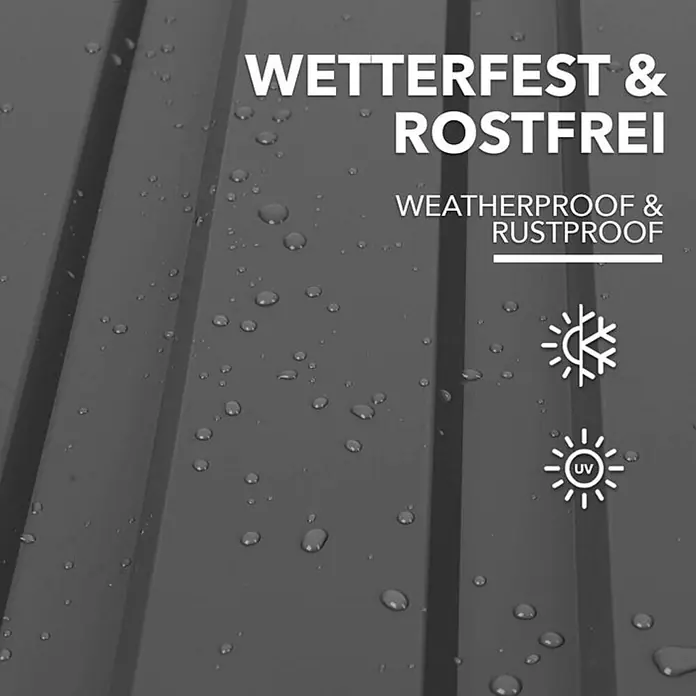 Floordirekt Terrassenüberdachung Trapezblech - 115 x 45 cm - 15er Set - Dunkelgrau - Blech, Grau - Dunkelgraues Wellblech mit Wassertropfen, wetter-, rost-, kälte- und UV-beständig.