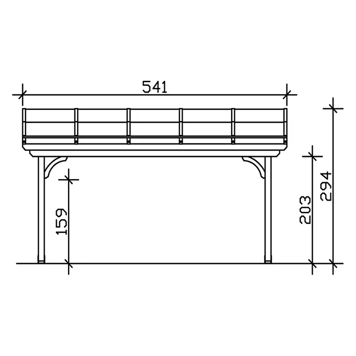 SKAN HOLZ Terrassenüberdachung Verona - B x T: 541 x 239 cm, Anthrazit, Polycarbonat, Transparent - Hölzerne Miniaturbrücke oder erhöhter Gehweg mit Schutzgeländer, ideal für Modelllandschaften.