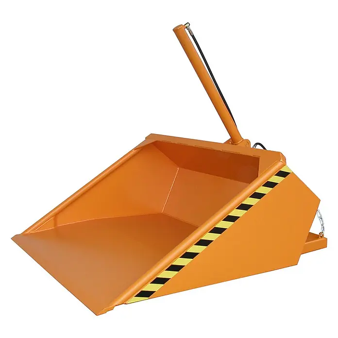 Bauer Seitenkippschaufel Schaufel DGS 700, lackiert, Gelborange -  - Orange Kippmulde für Gabelstapler mit Sicherheitsstreifen.