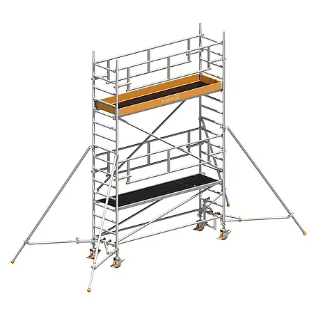 Layher  Rollgerüst Rollgerüst Uni Standard P2 Safety Plus mit Doppelgeländer und Gerüststü