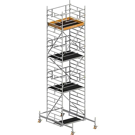 Layher  Rollgerüst Rollgerüst Uni Kompakt P2 Safety Plus mit Doppelgeländer 8,38m AH