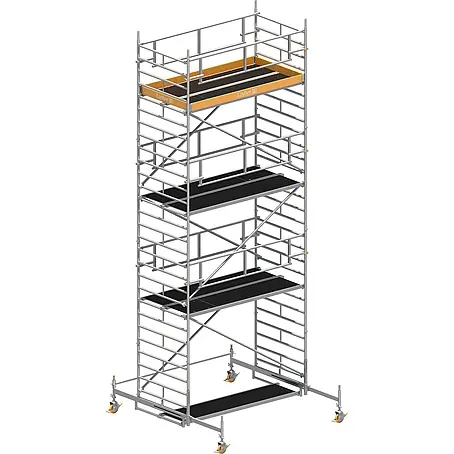 Layher  Rollgerüst Rollgerüst Uni Breit P2 Safety Plus mit Doppelgeländer 8,38m AH