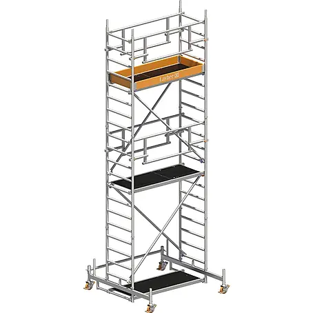 Layher  Rollgerüst Rollgerüst Uni Leicht P2 Safety Plus mit Doppelgeländer 6,26m AH