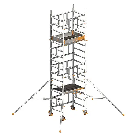 Layher  Rollgerüst Rollgerüst Solotower mit dem Sicherheitsaufbau P2 Safety Plus 5,15m AH