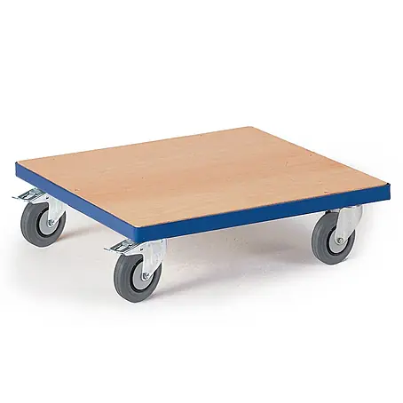 Rollcart  Transportroller Kistenroller Vollgummibereifung 700x700mm Ladefläche Holz