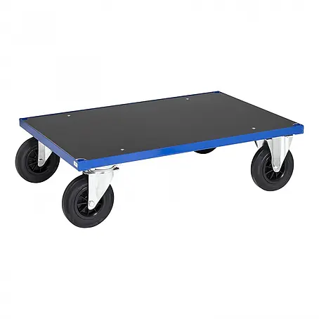 Kongamek  Transportroller Plattformwagen in blau mit MDF-Platte 260mm 1000x700x260mm Gummibereifung u