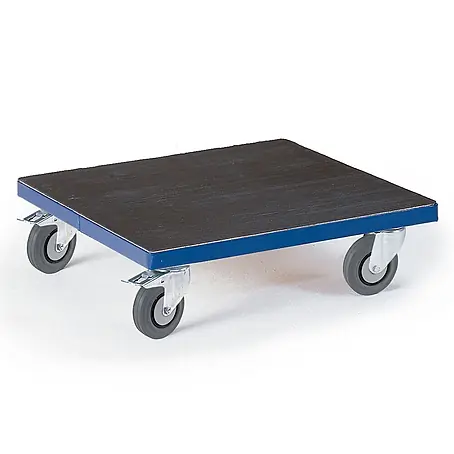 Rollcart  Transportroller Kistenroller Vollgummibereifung 700x700mm Ladefläche Riffelgummi