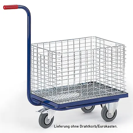 Rollcart  Transportroller Dreirad- Griffroller mit Ladefläche 620x460mm für Drahtkorb