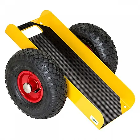 Kongamek  Transportroller Plattenwagen pulverbeschichtet in gelb 490x380x260mm Luftbereifung