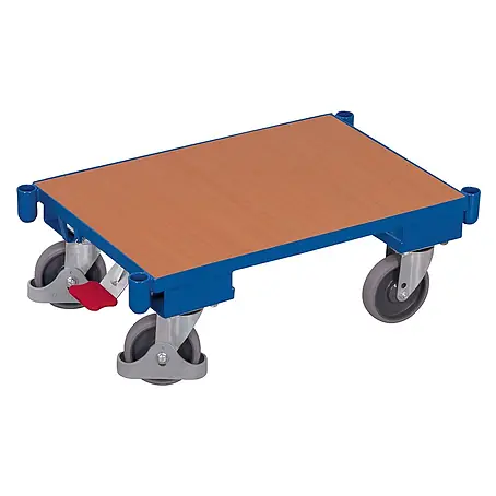 Variofit  Transportroller Euro-System-Roller mit EasySTOP und Rand 610x415mm RAL 5010 Enzianblau