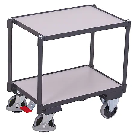 Variofit  Transportroller ESD Euro-System Roller mit EasySTOP und 2 Ladeflächen 605x410mm