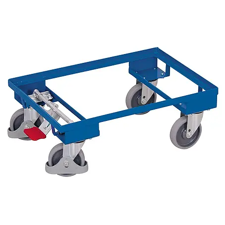 Variofit  Transportroller Euro-System-Roller mit EasySTOP ohne Boden 605x410mm RAL 5010 Enzianblau