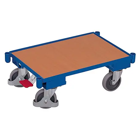 Variofit  Transportroller Euro-System-Roller mit EasySTOP und Rand 605x410mm mit Eckhülsen RAL 5010