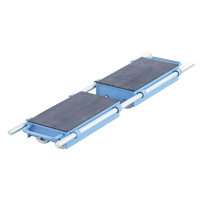 HanseLifter Transportroller Schwerlastroller SLR24T Tragkraft 24000kg -  - Verstellbare blaue Maschinentransportrolle mit zwei Plattformen und Rollen für schwere Lasten.