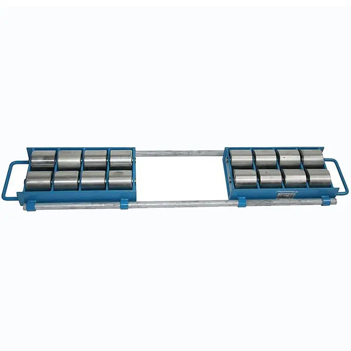 HanseLifter Transportroller Schwerlastroller SLR24T Tragkraft 24000kg -  - Blauer Lastenroller mit silbernen Rollen und Verbindungsstangen.