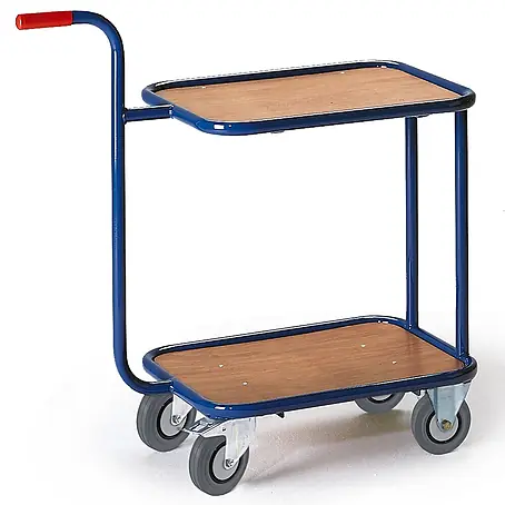 Rollcart  Transportroller Griffroller mit 2 Ladeflächen 600x500mm im Buchendekor