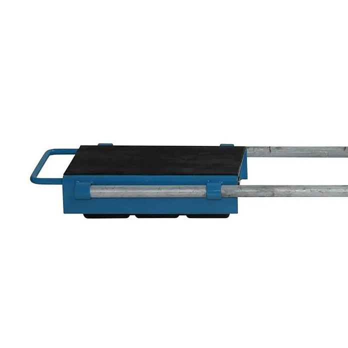 HanseLifter Transportroller Schwerlastroller SLR6T Tragkraft 6000kg -  - Blauer Maschinentransportroller mit schwarzer Gummioberfläche und zwei Silberstangen.
