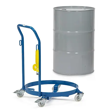 Fetra  Transportroller Fassroller, mit Rohrschiebebügel und offenem Boden für 60 l/200 l Fässer
