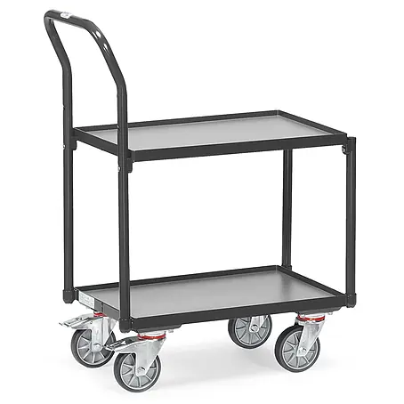 Fetra  Transportroller Eurokastenroller mit Rohrschiebebügel Grey Edition