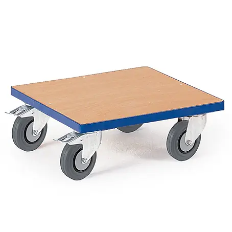 Rollcart  Transportroller Kistenroller Vollgummibereifung 500x500mm Ladefläche Holz