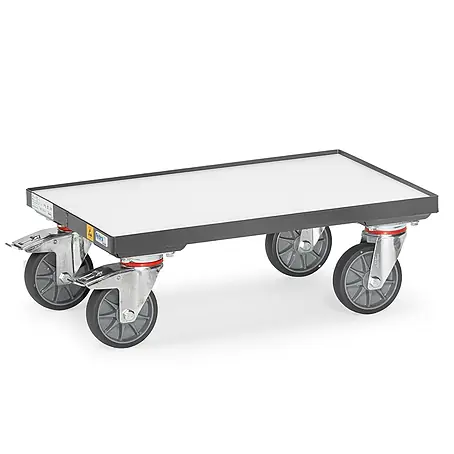 Fetra  Transportroller ESD-Eurokasten-Roller mit Bodenplatte, mit Rand 7mm