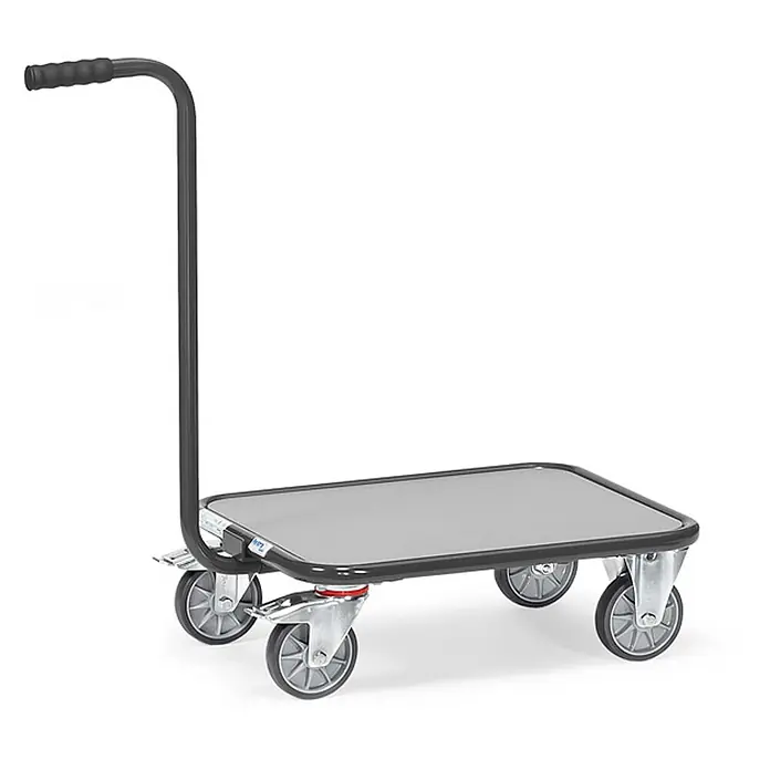 Fetra Transportroller Griffrollwagen 600x500mm Ladefläche Grey Edition -  - Kompakter grauer Rollwagen mit schwarzem Griff und vier Lenkrollen zum einfachen Transport.