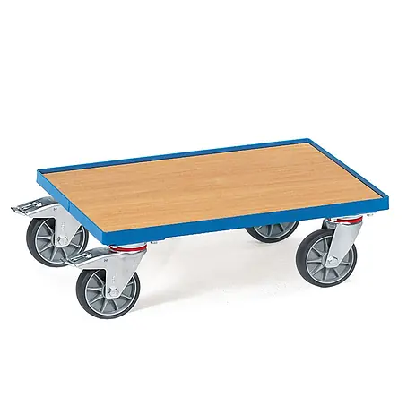 Fetra  Transportroller Eurokasten-Roller mit Holzwerkstoffplatte und 15 mm hohen Rand