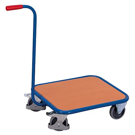 Variofit  Transportroller Griffroller mit Boden in Buchendekor 605x500mm RAL 5010 Enzianblau