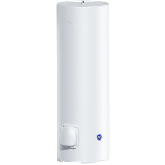 De Dietrich Warmwasserspeicher Speckstein CES 300 L - 300 l, 3.000 W, Temperaturbereich: 30 °C - 65 °C, Wandmontage - Weißer zylindrischer Elektro-Warmwasserspeicher mit unterer Wartungsklappe.