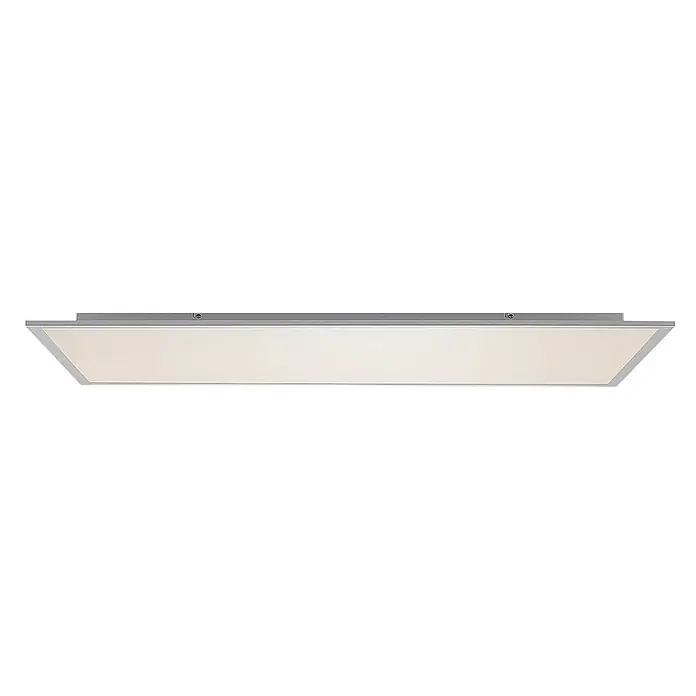 Lindby LED-Panel Zento - L x B x H: 120 x 60 x 5,2 cm, alu / grau / zink, Neutralweiß - Oberflächenmontierte lineare LED-Deckenleuchte mit silbernem Gehäuse und weißem Diffusor.