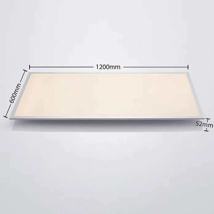 Lindby LED-Panel Zento - L x B x H: 120 x 60 x 5,2 cm, alu / grau / zink, Neutralweiß - Rechteckige LED-Panel-Leuchte mit silbernem Rahmen, 1200x600x52mm.
