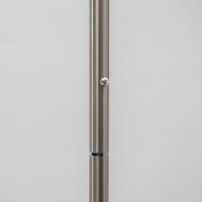 Lindby LED-Deckenfluter Malea - Höhe: 180 cm, alu / grau / zink, alu / grau / zink, Warmweiß - Gebürstete Metall-Verlängerungsstange mit Chromknopf und -ring.