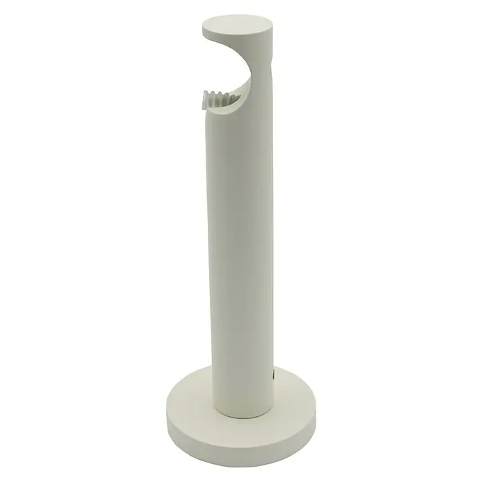 Expo Ambiente Träger Function - Elfenbein, Geeignet für: Gardinenstangen Ø 20 mm, 13,1 cm - Nahaufnahme eines stilvollen, weißen Ständers für Handtücher, der durch sein minimalistisches Design besticht und sich ideal für moderne Badezimmer eignet.