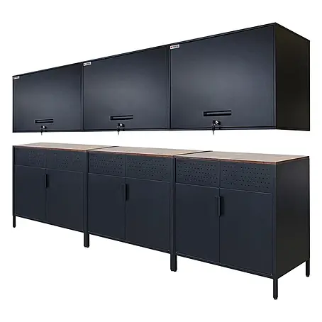 Proregal  Metall-Mehrzweckschrank Mega Deal 3x LION + 3x Wandschrank ELEPHANT abschließbar