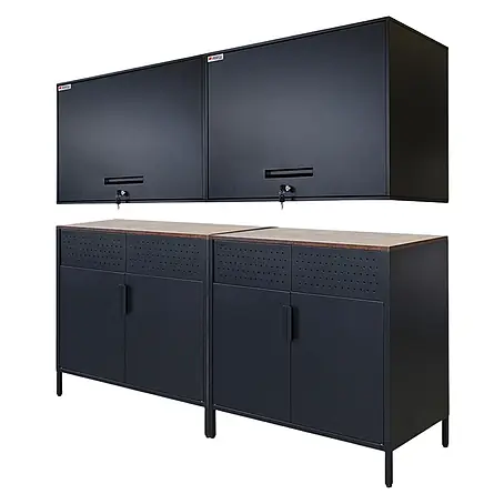 Proregal  Metall-Mehrzweckschrank Mega Deal 2x LION + 2x Wandschrank ELEPHANT abschließbar