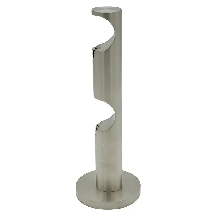 Expo Ambiente Doppelträger Max - Edelstahloptik, Geeignet für: Gardinenstangen Ø 28 mm, Länge: 16,8 cm - Ein modernes, mattes Nickel-Doppel-Vorhangstangenhalterungsset, ideal für stilvolle Fensterdekorationen mit zwei Vorhängen.