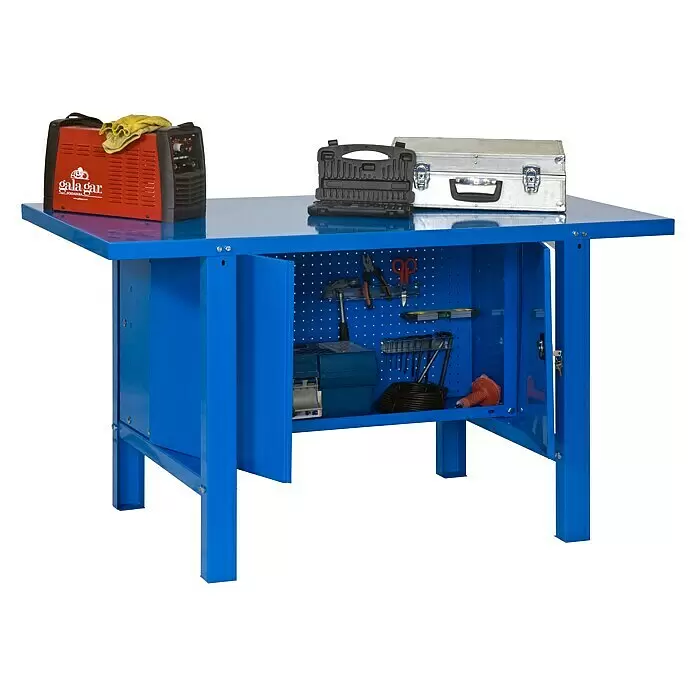 Simonrack Simonwork Werkbank BT6L METAL CABINET 1500 - L x B: 73 x 150 cm, Arbeitshöhe: 83 cm, Belastbarkeit: 600 kg, Blau