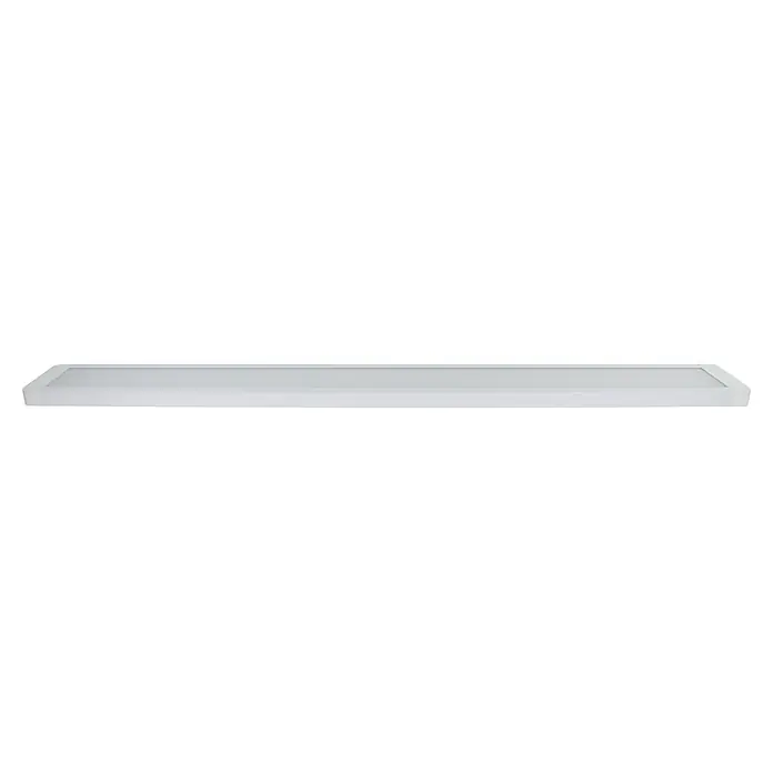 E2 elektro LED-Aufbauleuchte Alu-Line - 48 W, L x B x H: 1.170 x 130 x 28 mm, Weiß - Weißes, rechteckiges LED-Panel mit glatter, leuchtender Oberfläche.