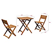 Conjunto de muebles de balcón Bristol (3 pzs., Natural) | BAUHAUS