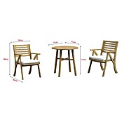 Sunfun Conjunto de muebles de balcón Siena (3 pzs., Madera de acacia, Marrón) | BAUHAUS