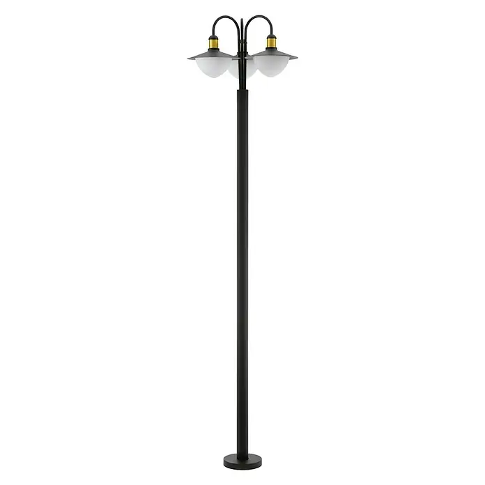 Eglo Farola Sirmione - 60 W, Color del marco: Negro, 55 x 55 x 200 cm, Sin bombillas - Elegante farola de jardín negra con tres luces. Con sus luces proporciona una luz agradable. Una iluminación exterior elegante para jardín y patio.