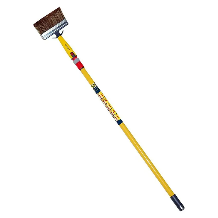 Bondex Flächenstreicher-Set - Breite Borsten: 140 mm, Auszugslänge: 95 cm - 160 cm - Ein gelber Pinsel an einem langen Griff, ideal für schwer zugängliche Stellen. Das Werkzeug für Malerarbeiten in grosser Höhe.