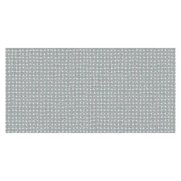 D-c-fix Manhattan Tischdecke Meterware Namika - Breite: 140 cm, Grau - Eine detailreiche Nahaufnahme eines Stoffmusters mit filigranen Kreisen und Punkten in Grau und Weiß, das eine elegante Textur erzeugt.