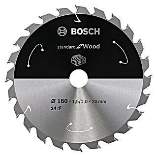 Bosch Cirkelzaagblad Standard for Wood (Diameter: 160 mm, Boorgat: 20 mm, Aantal tanden: 24 tanden)