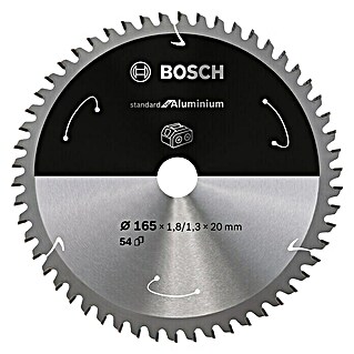 Bosch Cirkelzaagblad standaard voor aluminium (Diameter: 165 mm, Boorgat: 20 mm, Aantal tanden: 54 tanden)