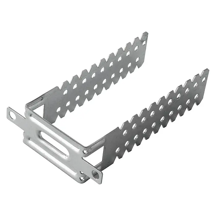 Anclaje directo TC60 - Techos suspendidos, Número de componentes: 100 ud. - Conector metálico para asegurar estructuras de madera. El producto tiene bordes serrados y orificios para la fijación con tornillos.