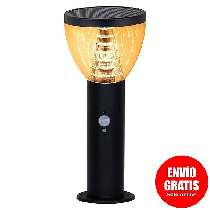 Luceco Sobremuro solar LED Vortex con sensor (5 W, Ø x Al: 16 x 38 cm, Negro, IP44, 500 lm) | BAUHAUS