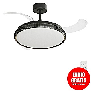 Arte confort Ventilador de techo Ruvik M (Negro, 107 cm, 25,5 W, Blanco cálido)